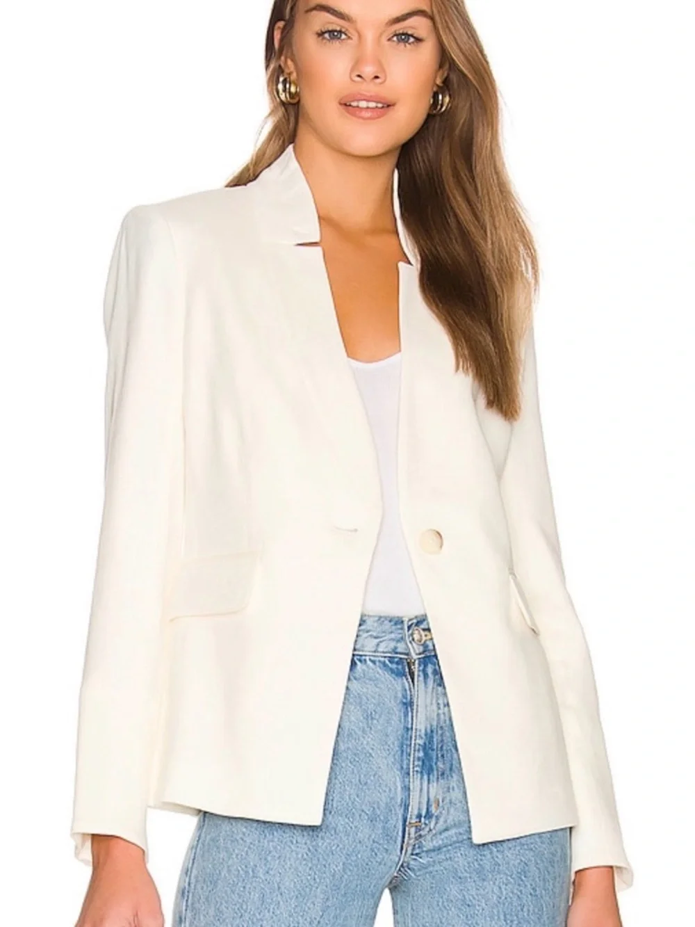 VERONICA BEARD Upcollar Dickey Jacket in White Sz 2 - Picture 3 of 9